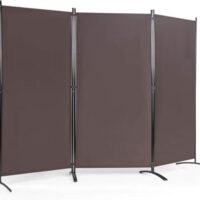FANTASK 3-teiliger Raumteiler, Paravent klappbar 260 x 183cm, Trennwand Wandschirm aus Metall & Polyester Innen, Sichtschutz Room Divider