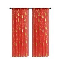 Giuneuow 2-Teilige Transparente Weihnachtsvorhänge mit Schneeflocken-Print für das Wohnzimmer 52 W X 83.9 L