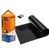 FOLIATEC TOPSTRIPE Blendstreifen Tönungsfolie Sonnenschutzfolie Windschutzscheibe Folie mit effektivem Sonnenschutz durch Tönung, schwarz, 15 x 152 cm